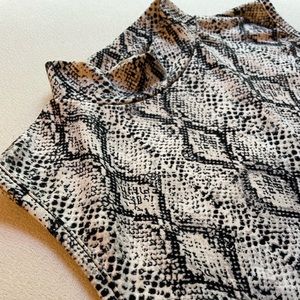 Snake Skin High Neck Tank Top